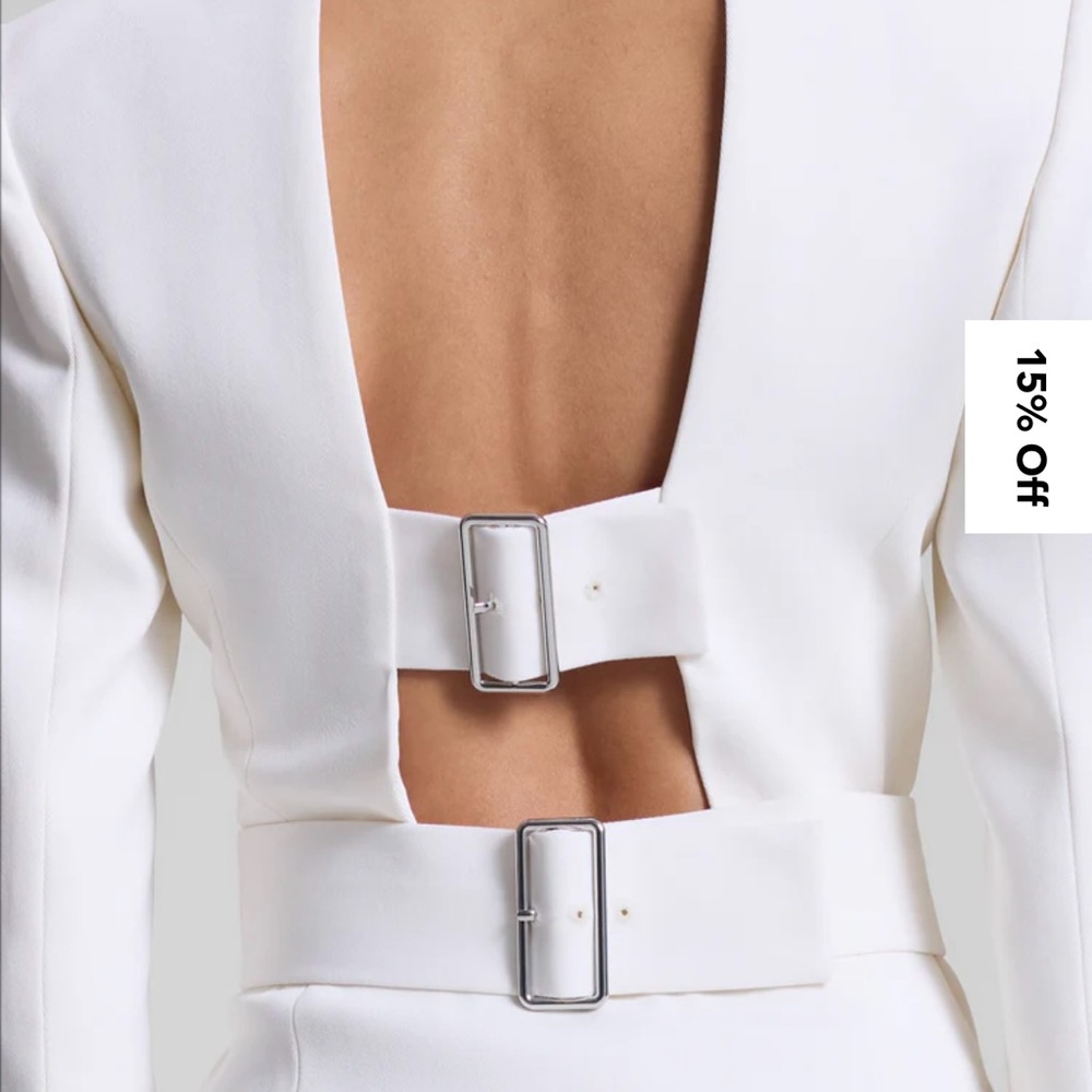 Elegant White Blazer Dress A.L.C. Mira Cutout Blazer Mini Dress I - Picture 3 of 7